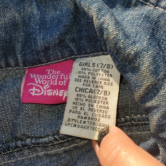 Disney Girls Tinkerbell Denimn Jacket 7/8 - Picture 8 of 10